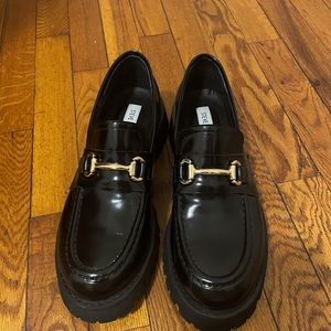 Steve Madden Lando Black Leather Loafers